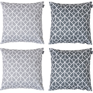 Art Deco Geometric Print Outdoor Cushion Collection Set of 4 - Grey by icon