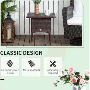 Outsunny All Hand Woven PE Rattan Outdoor Coffee Table - Brown by Outsunny