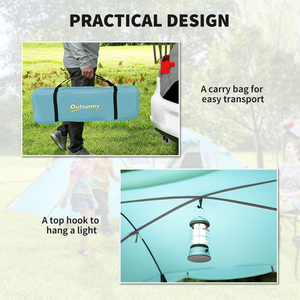 Outsunny 6 Man Family Camping Tent, 2 Bedrooms, a Living Room - Blue by Outsunny