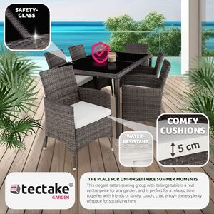 Rattan Garden Furniture Set 61 With Protective Cover by tectake