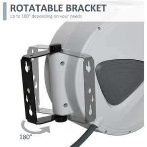 DURHAND Retractable Air Hose Reel - Grey by HOMCOM