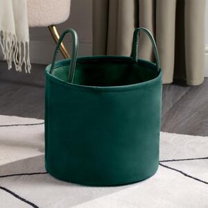 Velvet Storage Basket - Forest Green by OHS