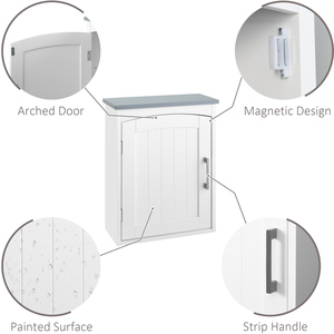 kleankin Bathroom Wall Cabinet with Adjustable Shelf by kleankin