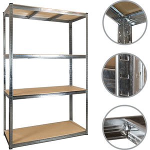 Galvanised Garage Shelving Units - Silver / Large by Trade Price Deals