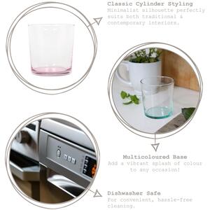 Bodega Glass Tumblers - 345ml - Colour Base - Pack of 12 - Multicolour by LAV