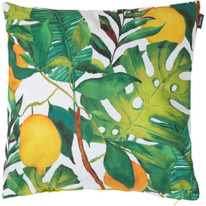 Lemon Leaf Print Indoor and Outdoor Cushion - Yellow by icon