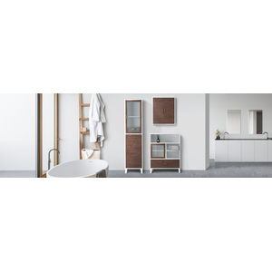 Teamson Home Wooden Bathroom Tall Linen Storage Cabinet EHF-F0009 - White by Teamson Home