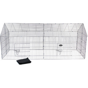 Metal Pet Run with Sunshade and Roof - Steel by Easipet