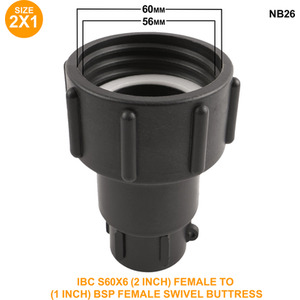 IBC S60x6 (2 inch) Female to (2 inch) BSP Female Swivel Buttress by DNA PACKAGING LTD