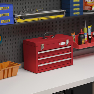 DURHAND Tool Chest Lockable Tool Box with Handle Latch - Red / 22cm / 32cm by DURHAND