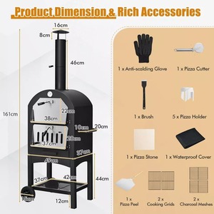 Outdoor Woo Fired Pizza Oven with Waterproof Cover - Black by Wyld and Coco