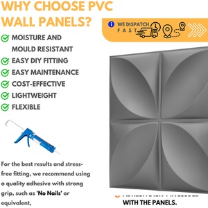 3D Wall Panels (50x50 cm) PVC Cladding Panel Geometric Convex Shape by NOVECRAFTO