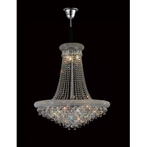 Alexandra Ceiling Pendant Chandelier 18 Light Polished Chrome, Crystal - Polished Chrome