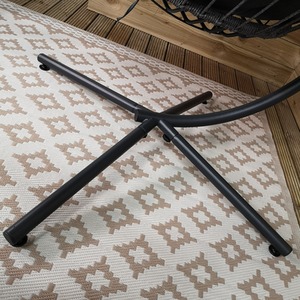 Steel Frame Hanging Egg Chair with Stand, Cover and Cushions - Grey by Samuel Alexander