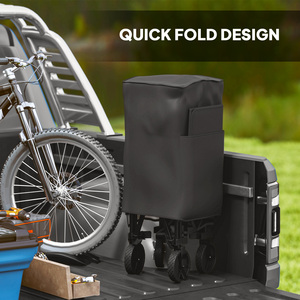 Outsunny Double Decker Folding Trolley Cart with 200KG Capacity - Black by Outsunny