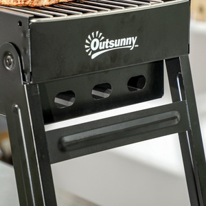 Outsunny Portable Charcoal Grill - Black / 20cm by Outsunny