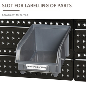 DURHAND 30 Cubbie On Wall Storage Board Tool - Red & Grey by DURHAND