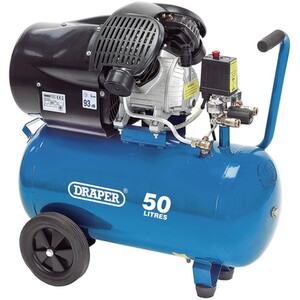 Draper 50L V Twin Air Compressor 2.2Kw - Blue by Draper