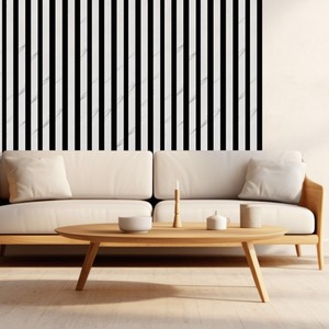 Wooden Slatted 3D Acoustic Wall Panelling - Marble / 240cm by Home Treats