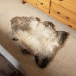 British Moorland Rarebreed Sheepskin Rug in Light Shades - Neutral by Lambland