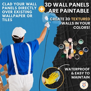 3D Wall Panels (50x50 cm) PVC Cladding Panel in Geometric Line Design by NOVECRAFTO