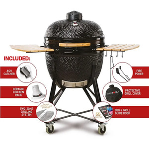 Kamado Bono Limited 25'' Ceramic BBQ Grill in Black - Black by KAMADO BONO