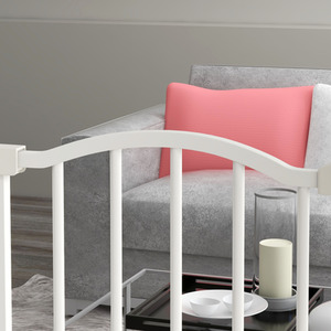 PawHut Adjustable Metal Pet Gate Safety Barrier - White / 74 - 80 cm / 94cm by PawHut