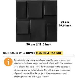 3D Wall Panels with Adhesive Included, Geometric Squares Design by NOVECRAFTO