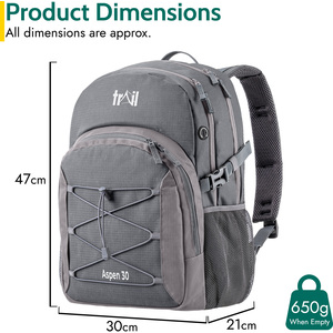 Aspen 30L Camping Backpack - Grey by Trail