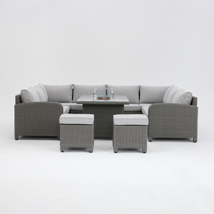 Segrada U-Shaped Garden Furniture - Dark Grey / 8 / Fire Pit Table by GRS