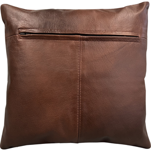 Check Leather Sofa Cushion Covers - Brown by Charlie London