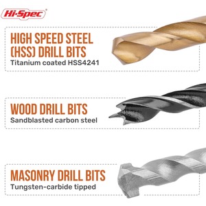 16 Piece Compact Multi Drill Bit Set - Gold by Hi-Spec