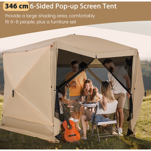 Pop-up Screen House Tent Camping Gazebo by Costway