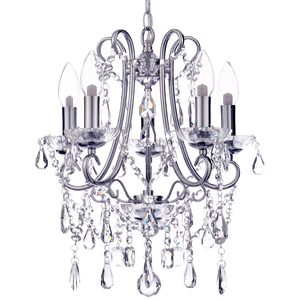 Anya 5 Light Bathroom Small Chandelier - Chrome by Litecraft
