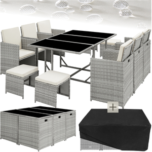 Malaga 641 Rattan Garden Furniture Set with Protective Cover by tectake