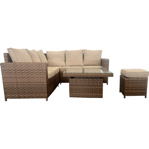 Carolina Compact Rattan Conversation Set - Brown