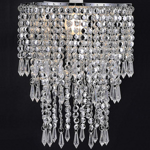 CGC LIZA Three Tier Large Chandelier Crystal and Chrome Ceiling Light Shade - Chrome by CGC Lighting