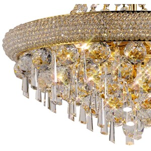 Alexandra Ceiling Pendant Chandelier 9 Light French Gold, Crystal - Gold