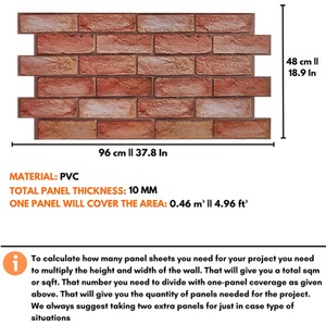 3D Wall Panels Self Adhesive Brick Design Cladding Panel by NOVECRAFTO