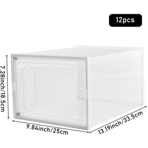 12Pcs Shoe Storage Boxes with Magnetic Door - Transparent by Garden Sanctuary