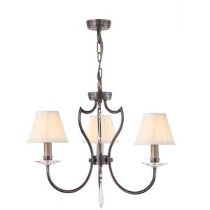 Pimlico Chandelier 3 Light Dark Bronze Finish, E14 - Dark Bronze