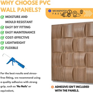 3D Wall Panels (50x50 cm) PVC Cladding Panel in Square Grid Lattice Design by NOVECRAFTO