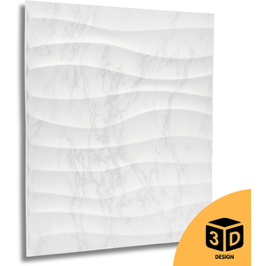 3D Wall Panels (50cm x 50cm) PVC Cladding Panel in Soft Wave Design by NOVECRAFTO