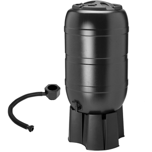 210L Garden Water Butt Set - Black by Charles Bentley