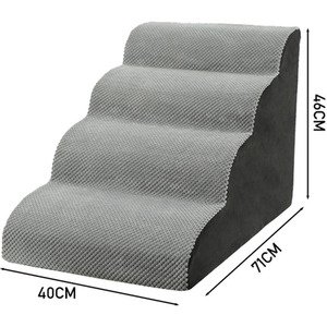 Comfy Non-Slip Pet Steps with Removable Cover - Grey / 46cm by Livingandhome