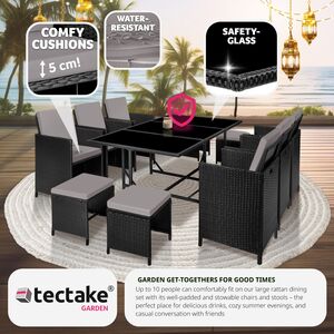 Malaga 641 Rattan Garden Furniture Set with Protective Cover by tectake