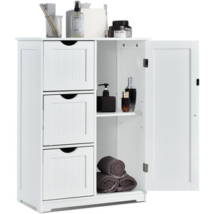 Bathroom Floor Cabinet Corner Floor Storage Shelf by Costway