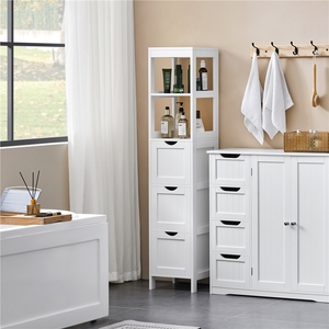 Tall Slim Bathroom Storage Cabinet - White by Yaheetech