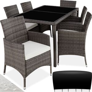 Rattan Garden Furniture Set 61 With Protective Cover by tectake
