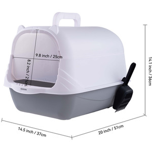 Enclosed Cat Litter Box with Disinfection Light by Livingandhome